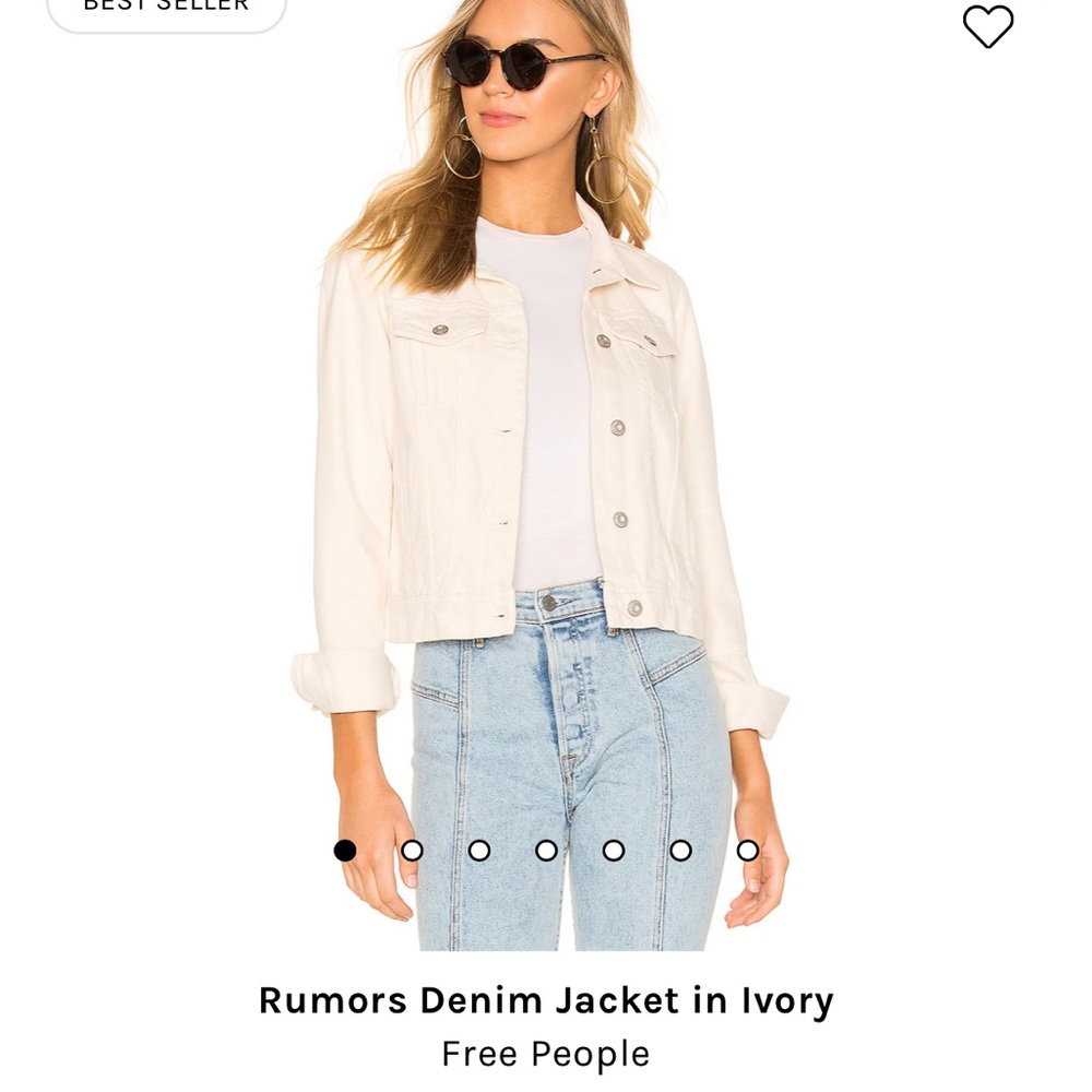Free people rumors denim jacket in ivory